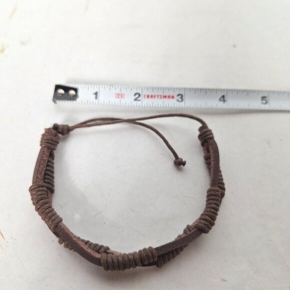 Boho Brown Braided Genuine Leather Wrap Bracelet - Picture 5 of 5
